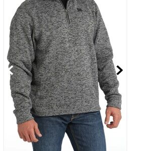 Cinch Men's 1/4 Zip
Sweater - Grey  Size S